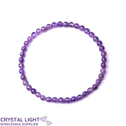 4mm Round Bead Bracelets: Amethyst Bracelet 4mm