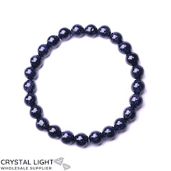 8mm Round Bead Bracelets: Blue Goldstone Bracelet 8mm