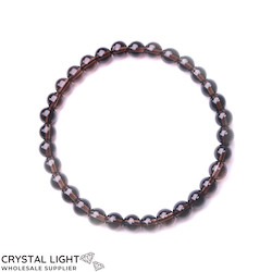 6mm Round Bead Bracelets: Smokey Quartz Bracelet 6mm