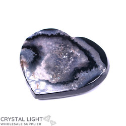 Black Agate Druse Heart