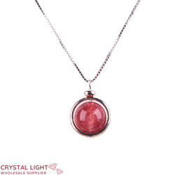 Sterling Silver Necklaces: Ball Necklace -&nbsp;Strawberry Quartz&nbsp;