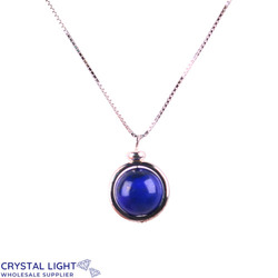 Sterling Silver Necklaces: Ball Necklace -&nbsp;Lapis Lazuli&nbsp;