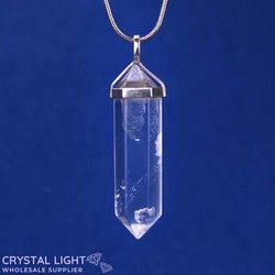 Sterling Silver Pendants: Clear Quartz DT Pendant (Large)