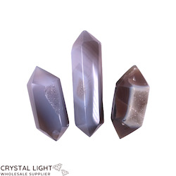 Double Terminated Polished Points: Agate Druse DT Lot
