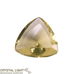 Lemon Quartz Faceted Curved Triangle