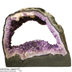 Amethyst Geode Slice with Calcite