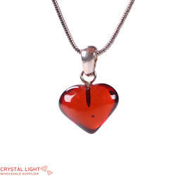 Sterling Silver Pendants: Amber Heart Pendant
