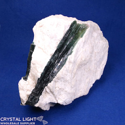 Green Tourmaline on Matrix