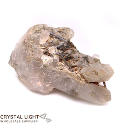 Quartz Cluster with Tourmaline