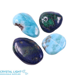 Azurite & Larimar Mini Flatstone Lot