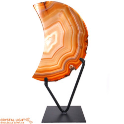 Agate Moon Slice on Stand