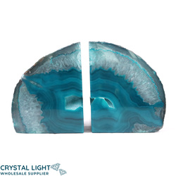 Bookends: Teal Agate Bookends