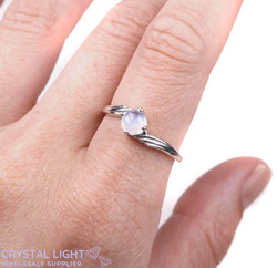 Sterling Silver Rings: Moonstone Wrap Ring