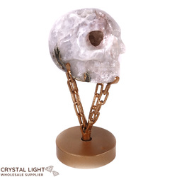 Pink Amethyst Skull on Rotating Stand