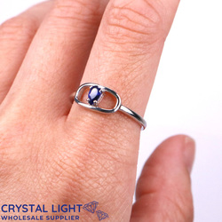 Sterling Silver Rings: Blue Sapphire Oval Drop Ring