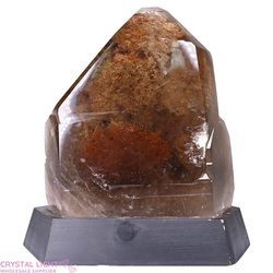 Display Pieces on Stand: Large Rutilated Lodolite Point on Stand