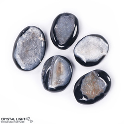 Soapstones & Palmstone Lots: Mini Agate Druse Palmstone lot