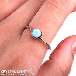Sterling Silver Rings: Larimar Square Ring