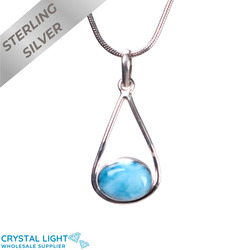Larimar Hollow Drop Pendant