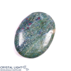 Soapstones & Palmstones Single Listings: Ruby Kyanite & Fuchsite Palmstone