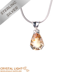 Citrine Faceted Drop Pendant