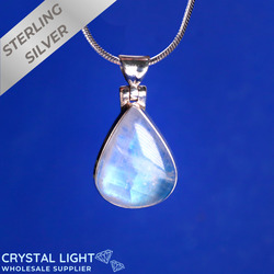 Rainbow Moonstone Drop Pendant