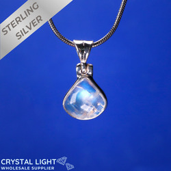 Rainbow Moonstone Drop Pendant
