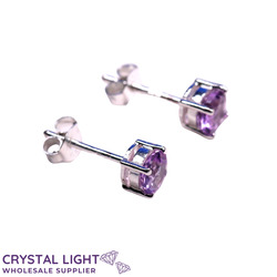 Amethyst Faceted Stud Earrings