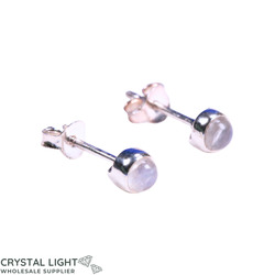 Rainbow Moonstone Stud Earrings
