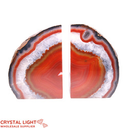 Orange Agate Bookends