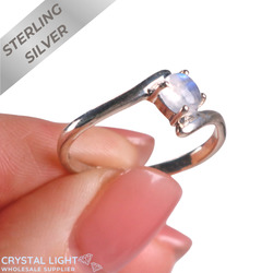 Rainbow Moonstone Bypass Ring