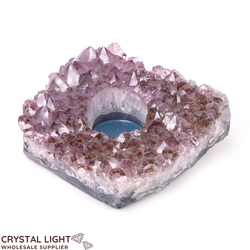 Candle Holders: Amethyst Druse Candle Holder (Single)