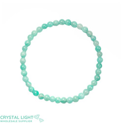 4mm Round Bead Bracelets: Green Amazonite Bracelet 4mm