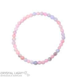 4mm Round Bead Bracelets: Morganite & Aquamarine Bracelet 4mm