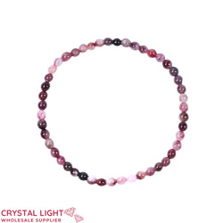 4mm Round Bead Bracelets: Rubelite Bracelet 4mm