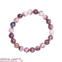8mm Round Bead Bracelets: Rubelite Bracelet 8mm