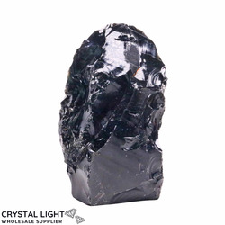 Black Obsidian Rough Cut Base