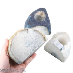 Mixed Agate Candle Holder Lot (AUCTION)