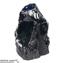 Black Obsidian Rough Cut Base