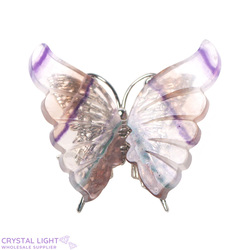 Display Pieces on Stand: Rainbow Fluorite Butterfly