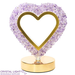 Heart Chip Lamp - Amethyst