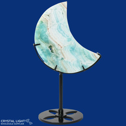 Caribbean Calcite Moon on Stand