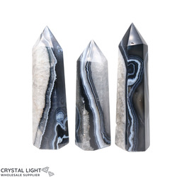 Polished Points By Quantity: Black Agate Polished Point