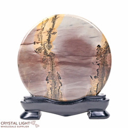 Display Pieces on Stand: Dendritic Jasper Plate on Stand