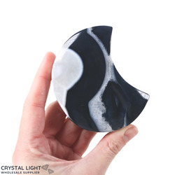 Black Agate Druse Moon