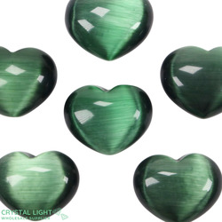 Dark Green Cat's Eye Heart