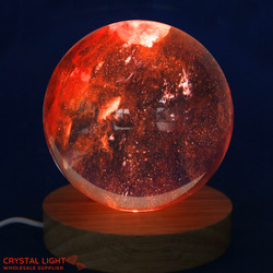 Strawberry Obsidian Sphere on LED Stand