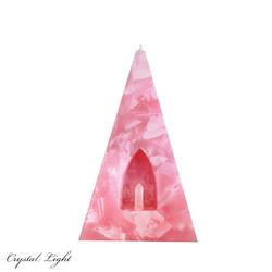 Crystal Candles: Rose Quartz Pyramid Candle Large