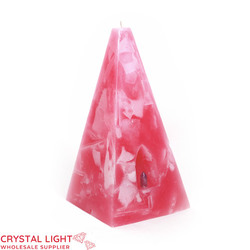Rose Quartz Pyramid Candle Med