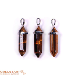Terminated Pendant: Tigers Eye Double Terminated Pendant